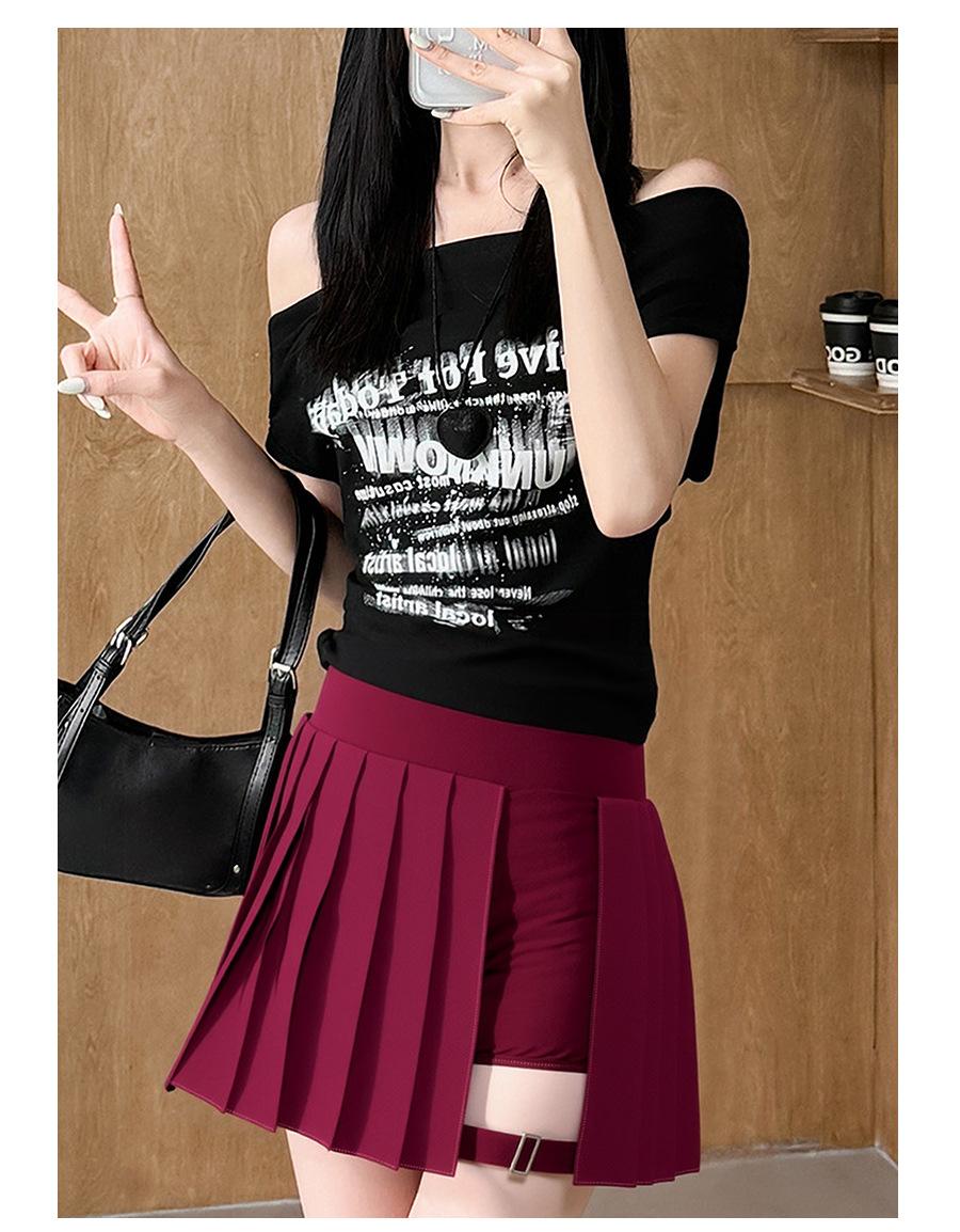 Breezeful High Waisted Pleated 2-in-1 Side & Pocket Asymmetric Hem Quick Dry Mini Dance Skirt Anti glare women's yoga clothes pleated skirt sports short skirt suitable for outdoor running tennis skirt,Daily outfit-02