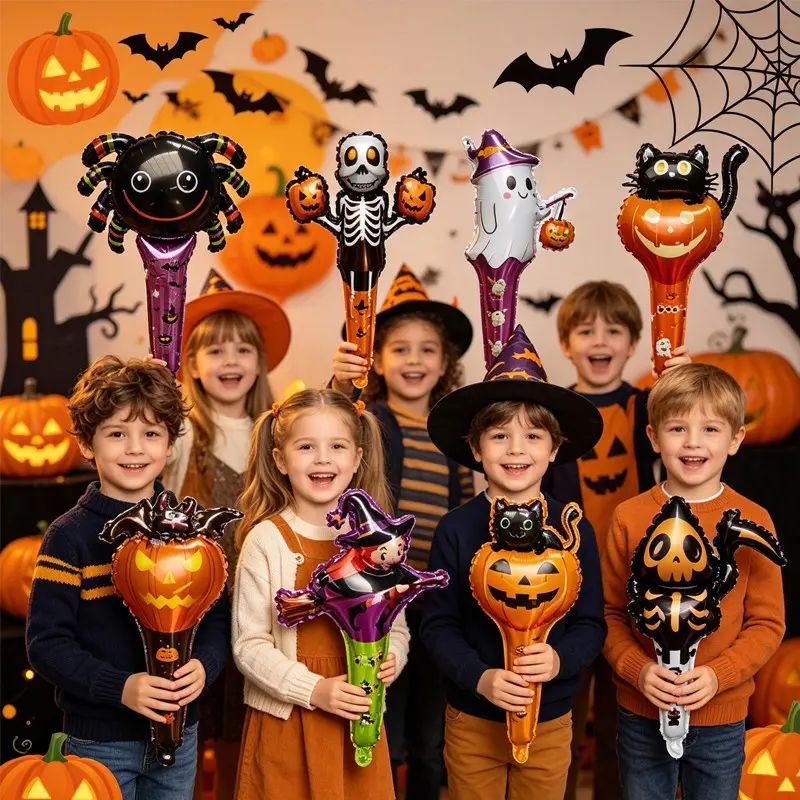 16pcs Halloween Balloon Set, Pumpkin Ghost Spider Witch Designs, Kids Party Decorations, Halloween Festival Atmosphere Gifts