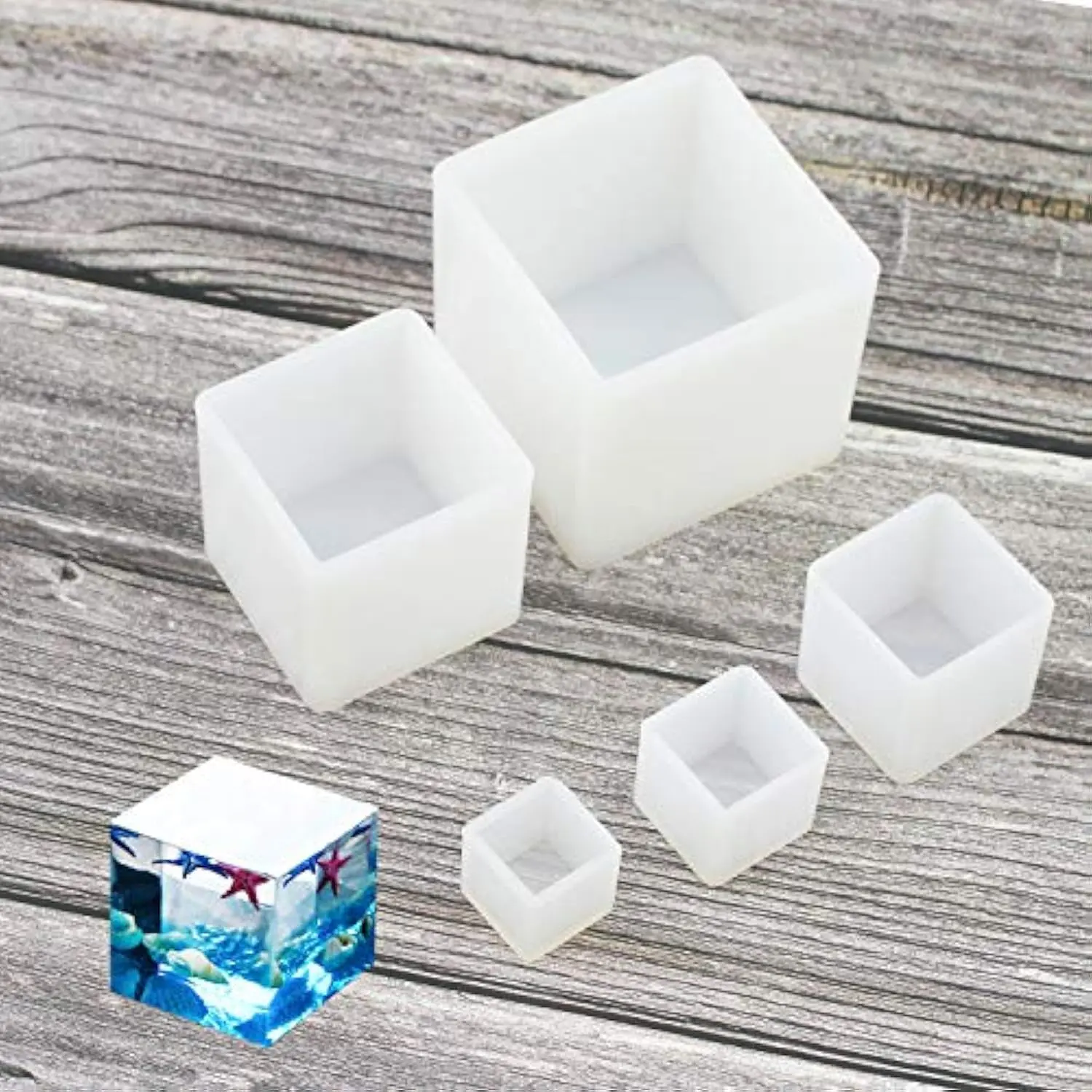 Casting Molding Square  Mold Cube  Molds for DIY Craft Making  Clear Casting Molds (5size)