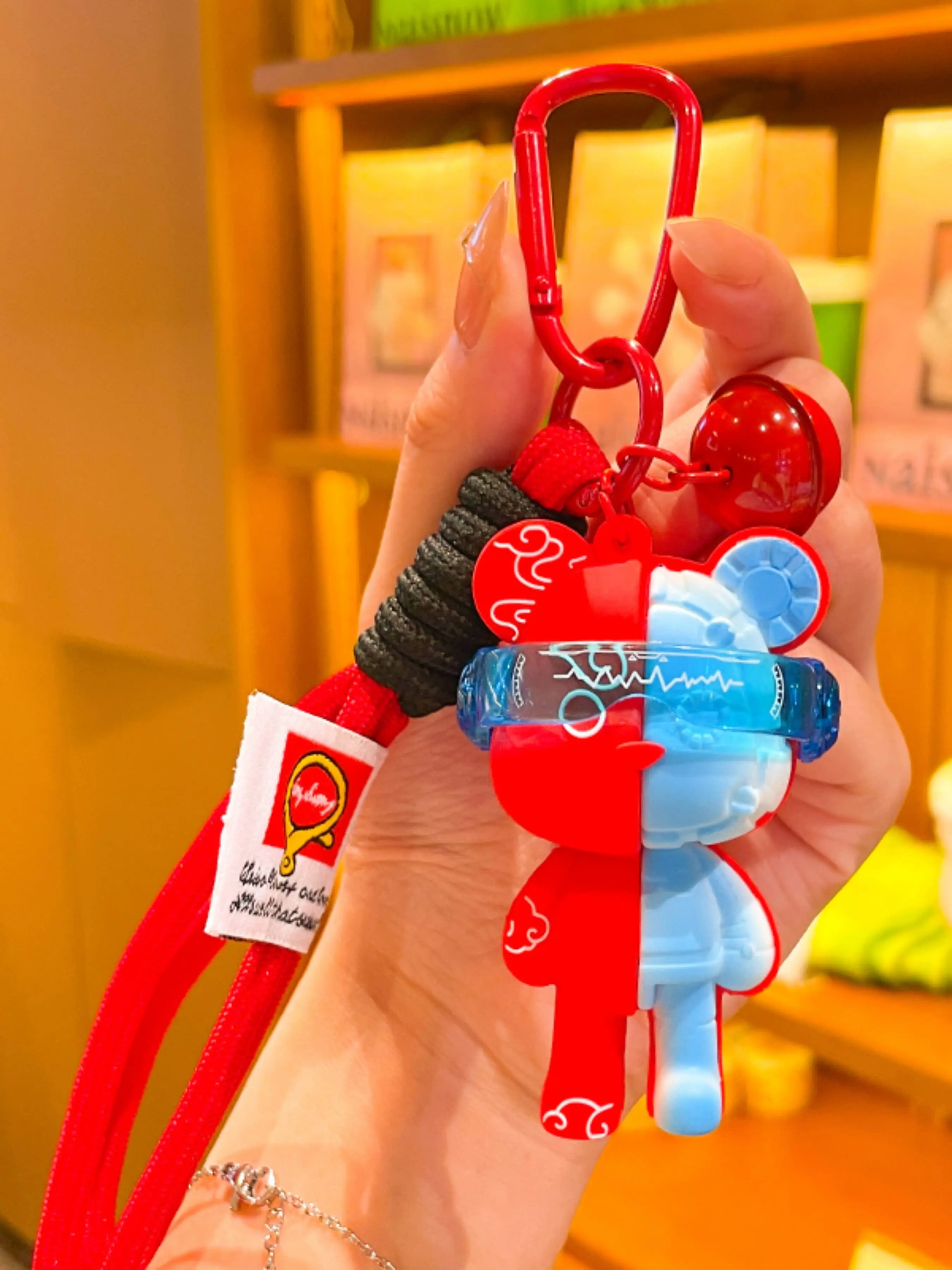 Cool Colorblock Bear Keychain, Cute Keychain Accessory, Creative Fashion Accessory, Portable Backpack Charm, Perfect Gift for Girls, Boys, Teens, Birthday, Party