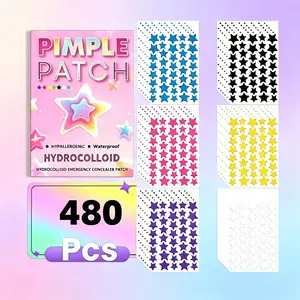 480 Piece Acne Patches, Star-Shaped Cover-Up, Alcohol-Free, Fragrance-Free, Gentle, Non-Irritating, Suitable for All Skin Types