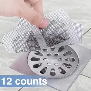 Disposable Shower Drain Cover Hair Catcher, Mesh Stickers for Shower Drain Bathroom Sink, with strong adhesive fits tightly on drains