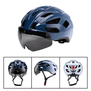 Cross-border bicycle helmet Magnetic suction goggles Helmet with light Universal road cycling helmet Integrated molding
