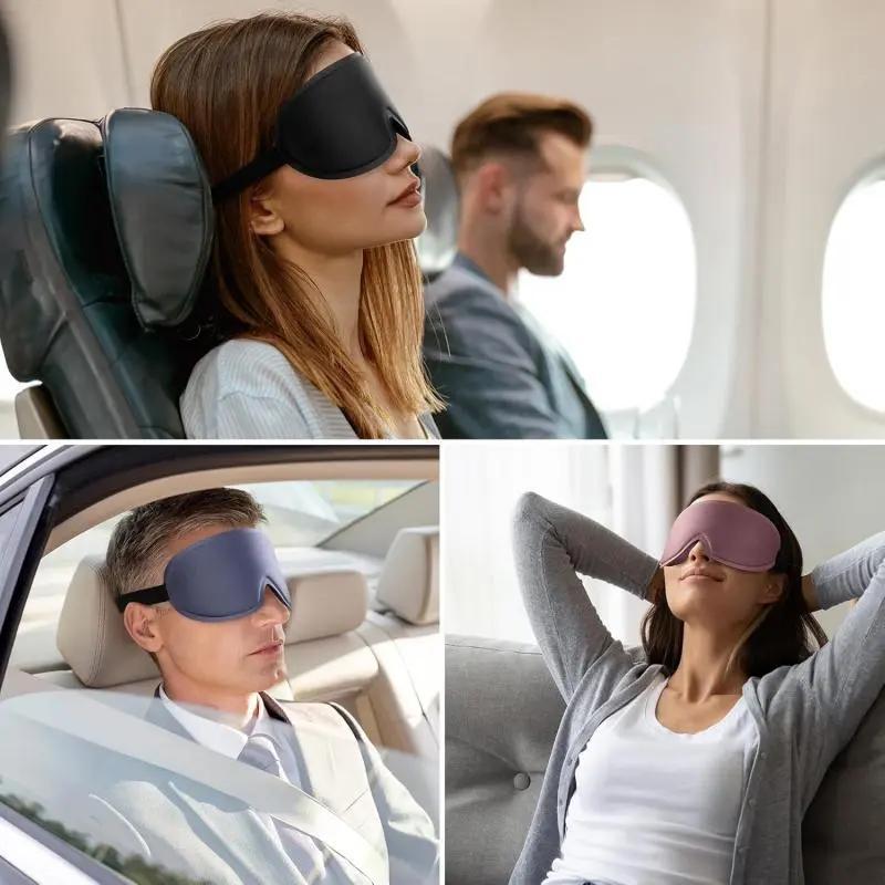 3d Deep Contoured Eye Cover for Sleeping, Adjustable Eyemasks Sleep Mask with Nose Pad Design, Eye Cover Mask for Sleeping, Yoga, Traveling, Portable Eye Mask, Weighted Eye Mask, Sleep Aid Products