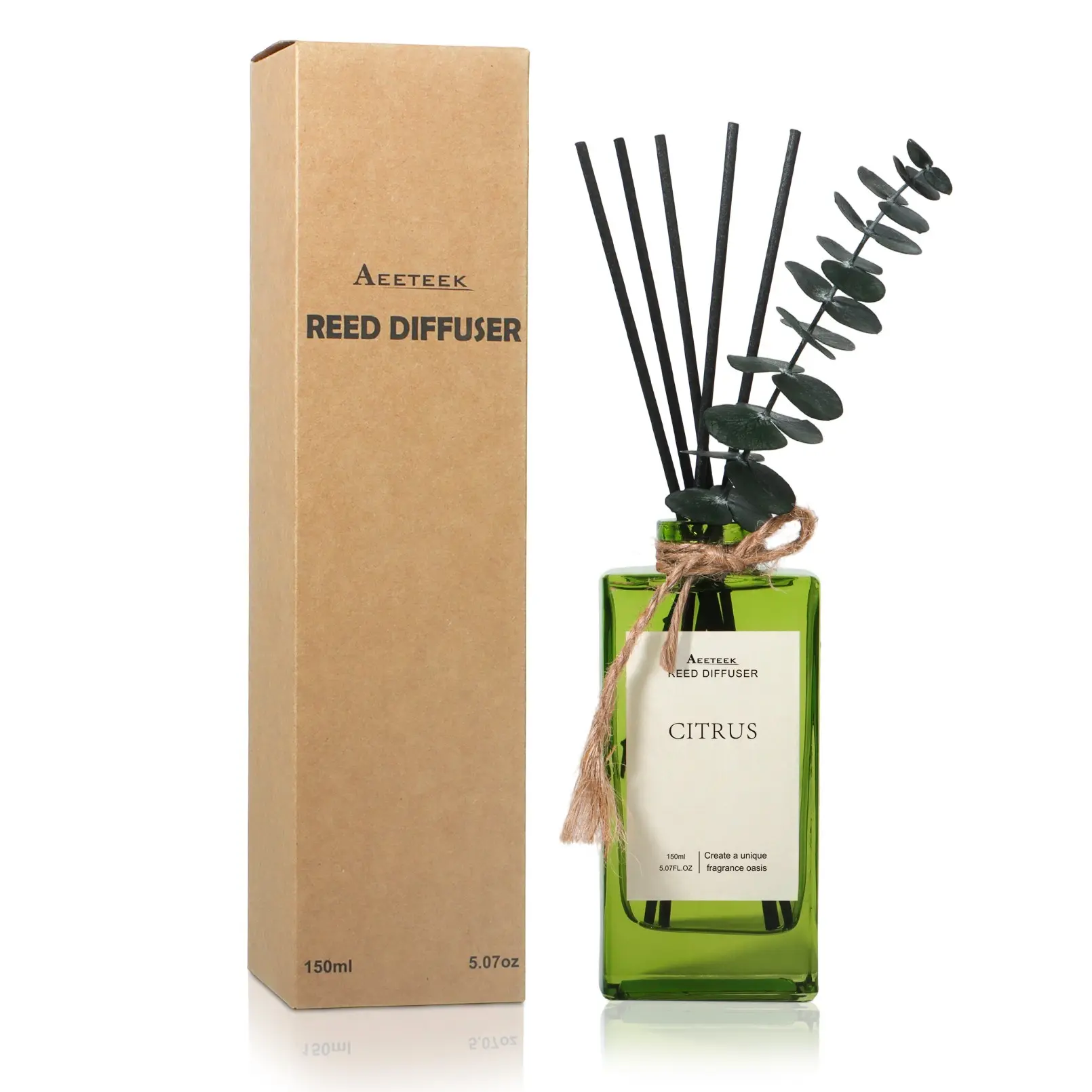 1 Bottle 150ML Bamboo Reed Diffuser, Aroma for Home, Natural Rustic Scent, Eliminates Odors, Calms Mood, Ideal for Bathroom and Airbnb