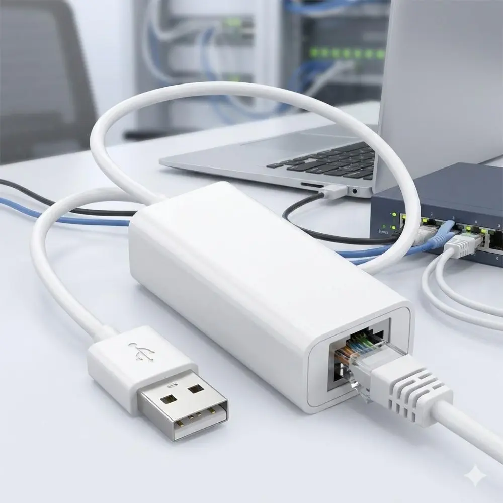 Plug and Play USB to RJ45 Ethernet Adapter, No Driver Needed, Portable LAN Network Card for Stable Wired Internet, High-Speed Transmission, Universal Anti-Slip Dustproof Design, Practical for Dorm Office Classroom Home Use.