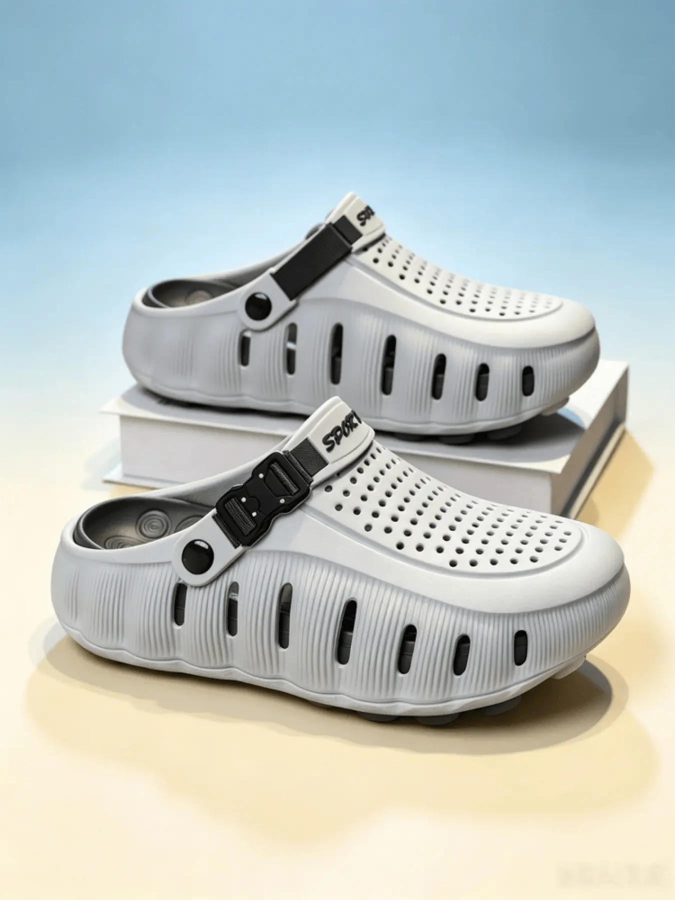 1 Pair Mens Easy Wear Clogs EVA Adjustable Strap Breathable Anti Slip Home Daily Footwear