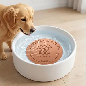 Copper Disk for Dog Automatic Water Bowl Purifier, 4 Inch Diameter, 0.6mm Thickness, 99.99% Pure Copper, Three-Point Support, Year-Round Water Purification