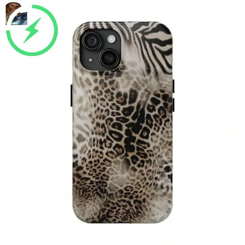 Magnetic for iPhone 15 Animal Print Cheetah Zebra Tiger Phone Case, Phone Cases Phone Cover Hard Case Tough 2-Piece Phone Case for iPhone17 ProMaxfor iPhone16e