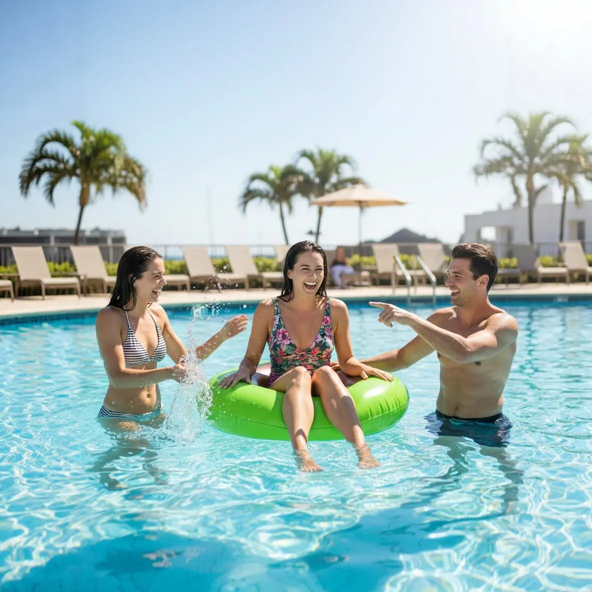 Avocado Adult Thick PVC Inflatable Float Bed, Pool Party Sunglasses Style, Water Float Mat, Fun Pool Floats, Perfect for Swimming Pools and Parties