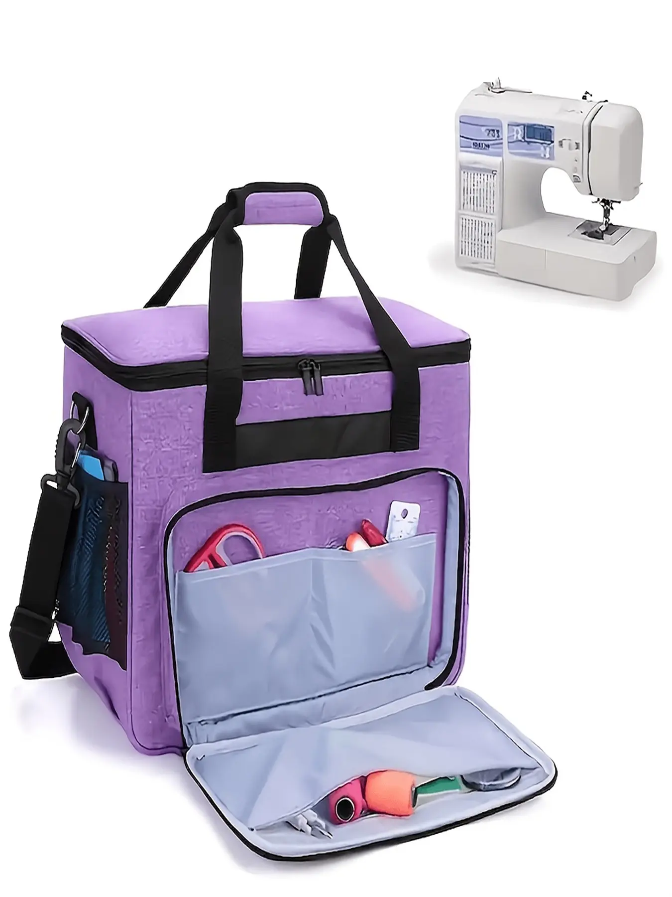 Large Capacity Portable Sewing Machine Tool Storage Bag, Multi-Functional Needle Thread Organizer, Outdoor Small Sewing Machine Case