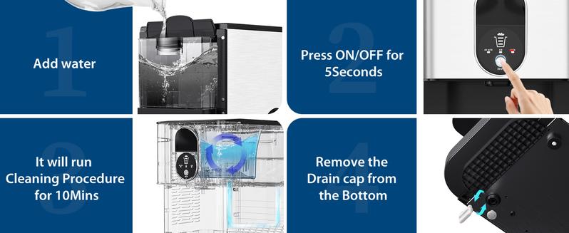 COWSAR Nugget Ice Maker Dispenser, Self Dispensing Pellet Ice Maker, 44lbs/24H, 15Mins Quick Ice Make, 3.3lbs Ice Storage, Ice Full Indicator, Self-Cleaning, Home, Kitchen, Bar, Party Silver