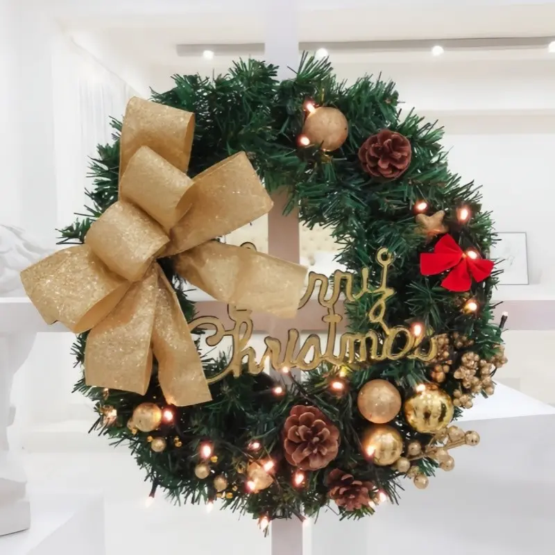 1pc Bestselling Christmas Decoration, Wreath Garland, Window Display Door Hanging, Rattan Event Decor, Christmas Wreath