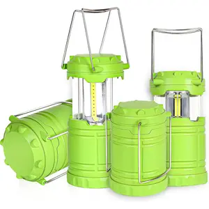 4-Pack LED Green Camping Lanterns, Portable Camping Lights, Outdoor Handled Lamps, Essential  Lights for Power Outages, Hiking, Hurricane