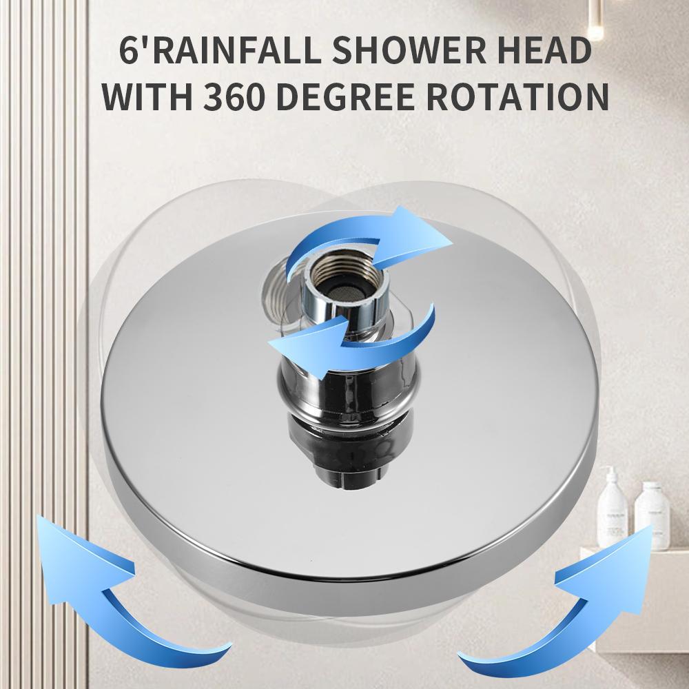 Rainfall Shower Head, High-pressure Round Top Spray for Ultimate Bathing Experience, Durable Plastic Essential Bathroom Upgrade, Perfect Gift Idea, Showerhead, Shower Water Equipment