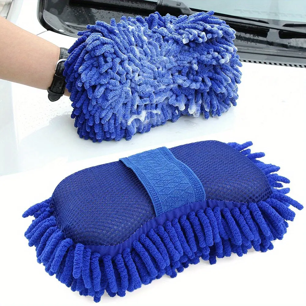 Microfiber Car Wash Mitt - Soft, Absorbent Chenille Glove with Ergonomic Handle for Easy Vehicle & Motorcycle Cleaning, Scratch-Free Detailing Tool for All Surfaces, Car Washing Tool, Car Cleaning Supplies, Auto Detailing Supplies