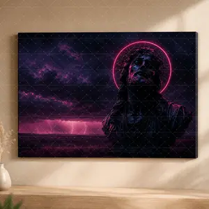 Neon Angel Canvas Wall Art, Dark Urban City Poster, Cyberpunk Aesthetic, Modern Home Decor, Living Room Wall Art, Teen Room Decor, Office Wall Art, Edgy Gothic Poster,wall decor,poster.
