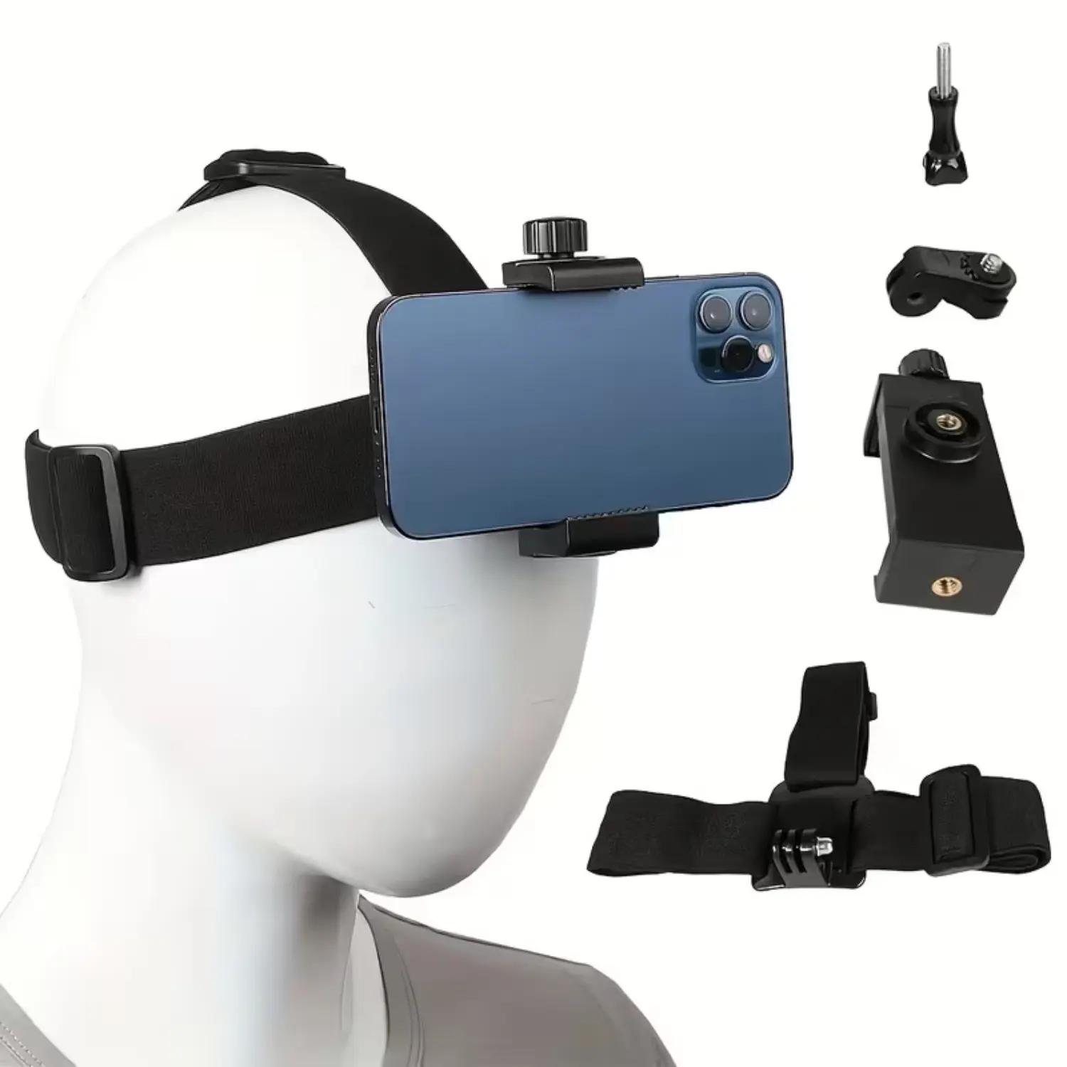 1/2/3 Pieces of Mobile Phone Headband Holder Headband Installation Kit, Suitable for First Person Perspective Video Recording During Outdoor Activities, Compatible with IPhone, Samsung Smartphones, As Well As GoPro, Insta360, Sony
