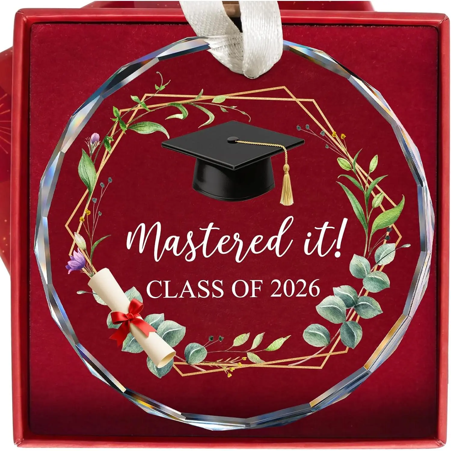 Class of 2026 Ornament,  Glass Graduation Christmas Ornaments, Mastered It Graduation Decorations Gifts for Son Daughter Her Him  Student Teacher College Senior High School