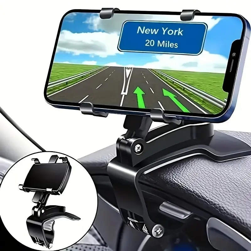 Car Dashboard Phone Holder, Safe and Adjustable Bracket, Compatible with iPhone & Samsung Galaxy, Easy Installation, Safe Driving Design