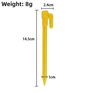 Plastic ground pegs, greenhouse shade net in stock, inflatable lazy sofa ground pegs, beach mat, windproof yellow plastic ground pegs