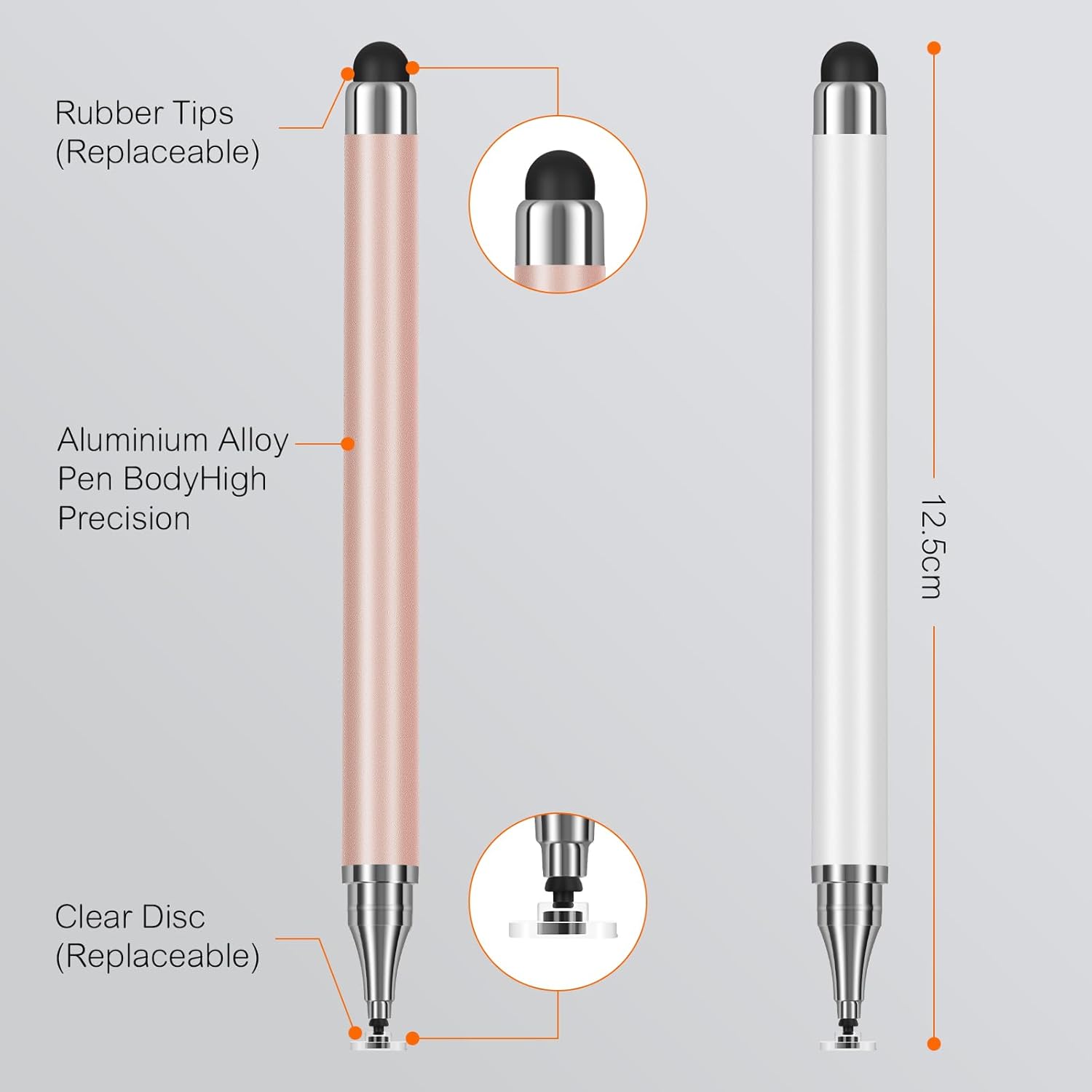 3-Pack Tablets Stylus Pen for  Touchscreen with Precision Disc Tip, 2-in-1 Universal Stylus Compatible with Android, iOS, and Phone-  for Writing, Drawing, and Note-Taking
