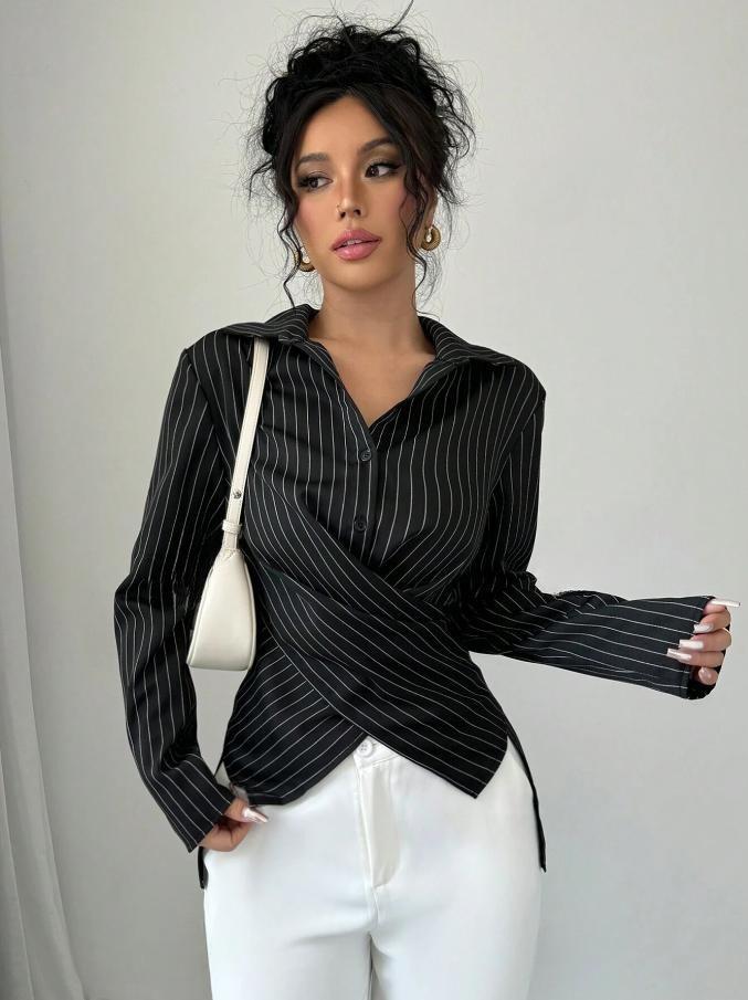 New spring sexy fashion elegant long-sleeved button-down women's shirt