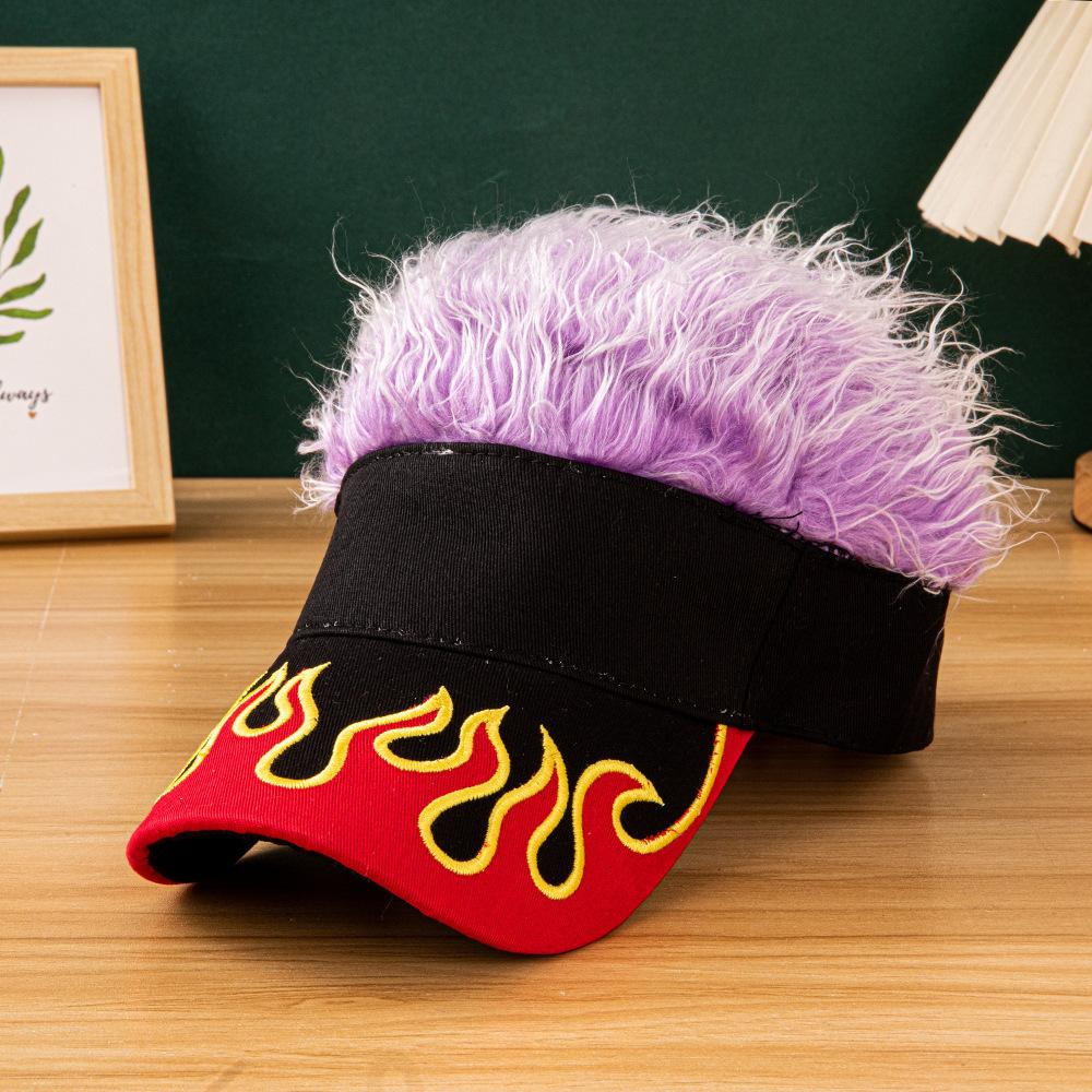 2026 New Flame Pattern Baseball Cap Embroidered Patch Design Multicolor Fluffy Faux Fur Hat