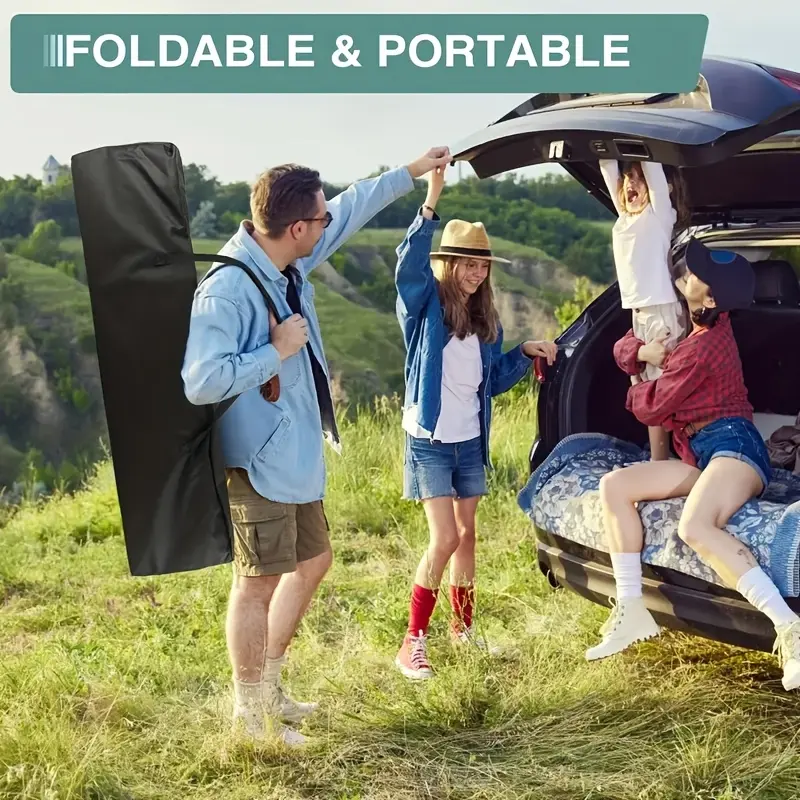 1 Piece 74in Outdoor Folding Bed, Camping Cot with/without Double-sided Mattress, Sports Field Use Lounger, Portable Foldable Bed, Heavy-duty Sleeping Cot with/without Carry Bag