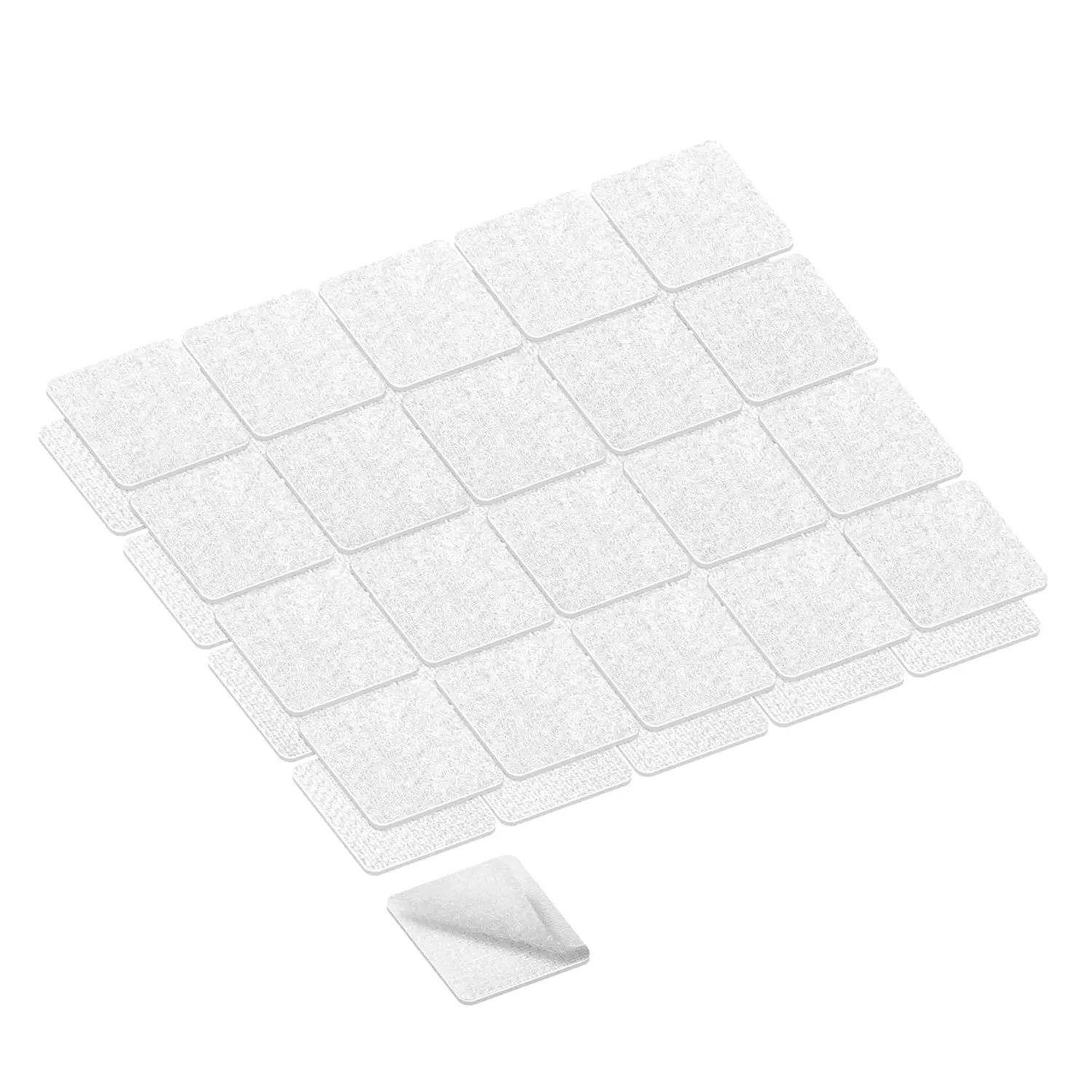 1x1 Inch Hook and Loop Strips, 20 Sets Nylon Self Adhesive Tape, Double Sided   Adhesive Tape and Dots for Office,  and Crafting, Heavy Duty, White