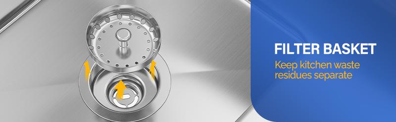 ROVSUN Commercial Sink, Stainless Steel Sink with 3 Compartment and 2 Sides Drain Rack, 20" x 54" x 43.5" Freestanding Utility Sink, Great for Restaurant Kitchen Laundry Room Garage Sunroom