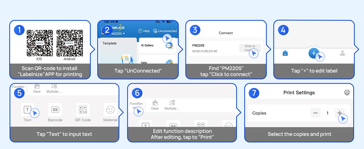 Label Maker Machine For Tape, 2 Inch Bluetooth Thermal Label Printer, Portable Sticker Printer For School, Office, Home, Business, Label Maker For 2'' x1.18'' Labels, White