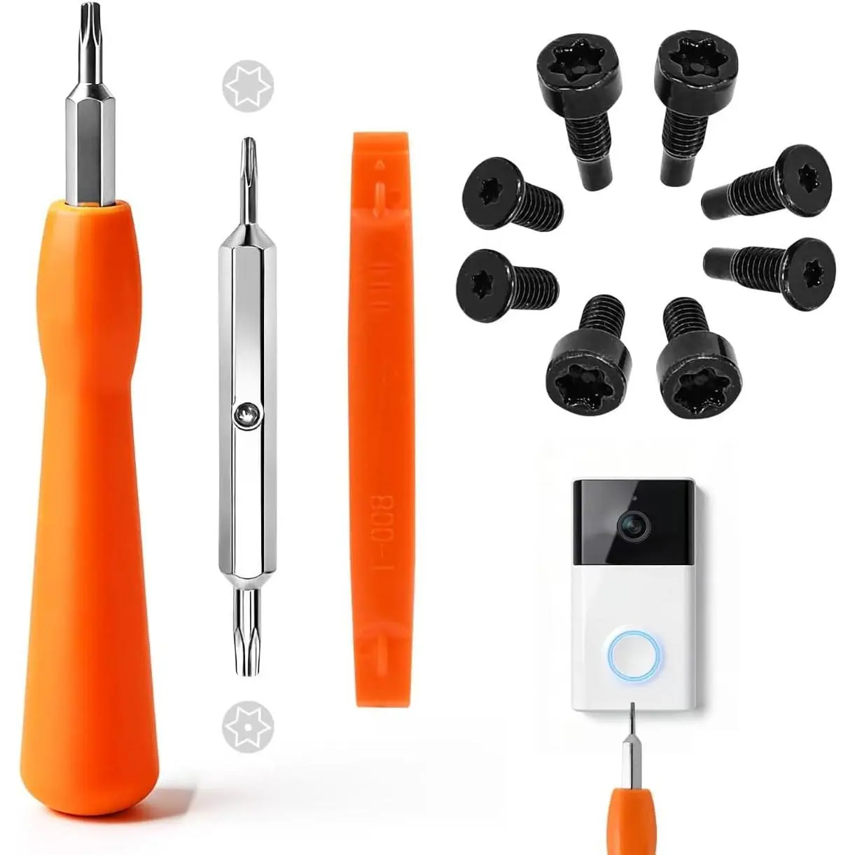 Double Ended T6 T15  Ring Doorbell Camera  Tool | For Camera Video Doorbell , Wifi Password Reset 20 Screws Included