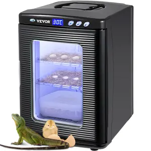VEVOR Egg Incubator and Hatcher 25L Black Reptile Egg Incubator 5-42C Scientific Hatcher Heating Bright LED Digital Display For Small Animals