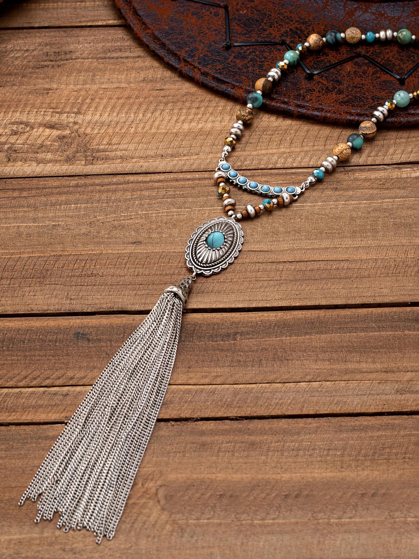 Vintage Boho Style Long Necklace for Women, Fashion Jewelry for Party, Daily Clothing Decor, Trendy All-match & Exquisite Jewelry for Birthday Gift, Jewelry Accessory