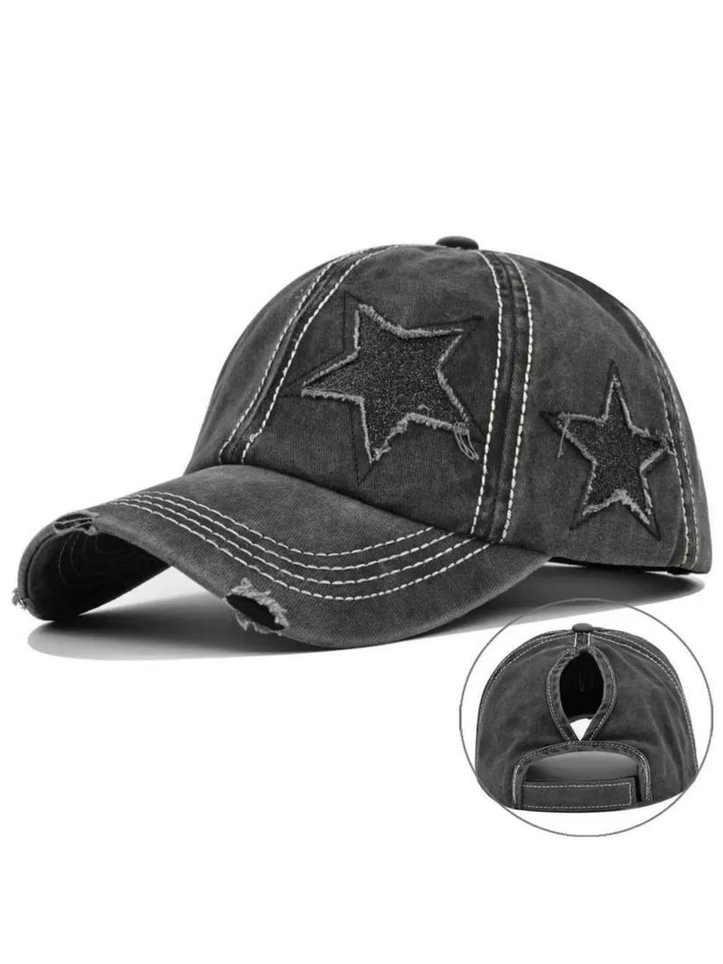 Star Decor Baseball Cap, Adjustable Sun Protection Hat for Men & Women, Casual Outdoor Sports Hat for Daily Wear
