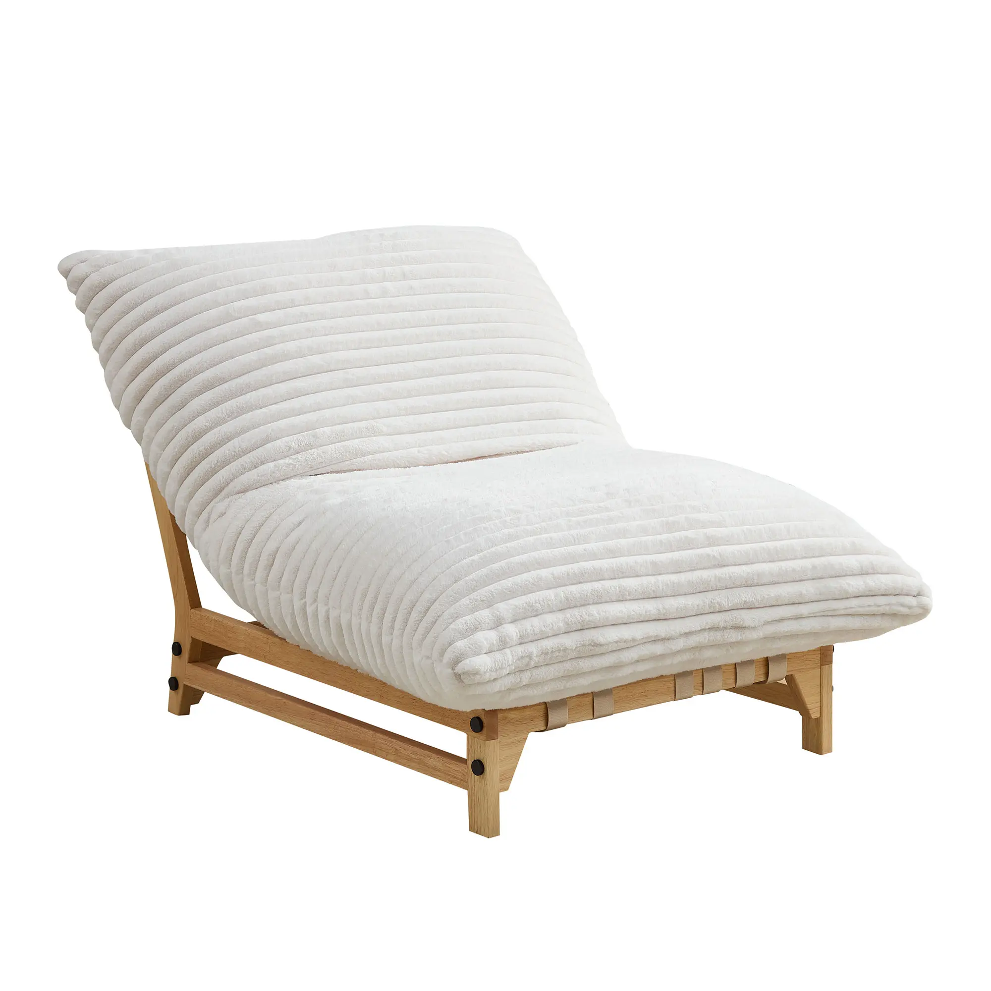 ARCH Accent Armless Lazy Sofa Single Seat Casual Corduroy Fabric Couch with Backrest for Living Room Bedroom Small Space Off-White Comfy Modern Lounge Chair Compact Apartment Furniture, Living Room Furniture for Apartment, Lounge, Family Room