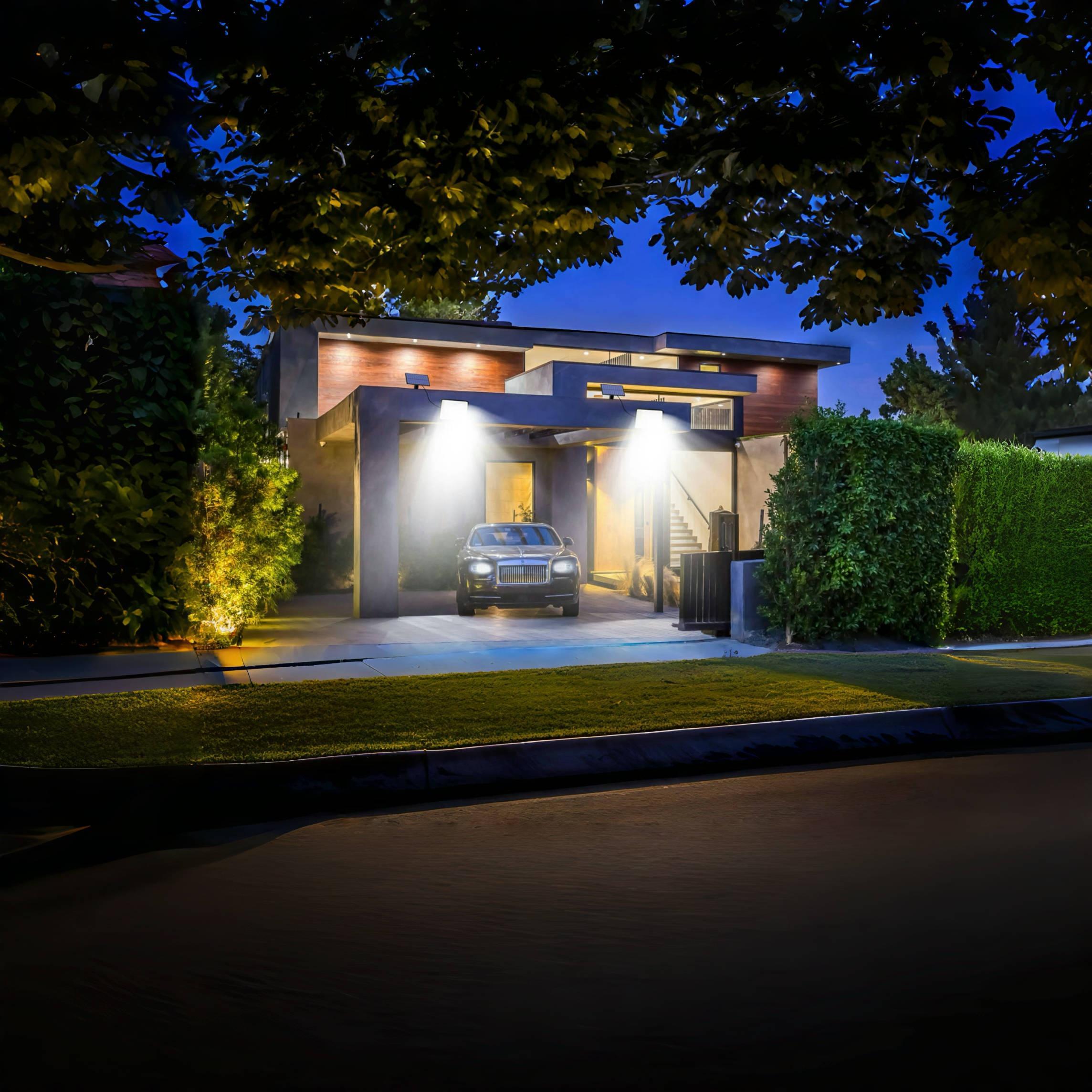 Solar Powered Outdoor Light, 204LED Remote Security Light Outdoor Motion-Sensor, Waterproof Garden Light, Flood Light for Yard Shed Garage Outside, Solar Flood Lights