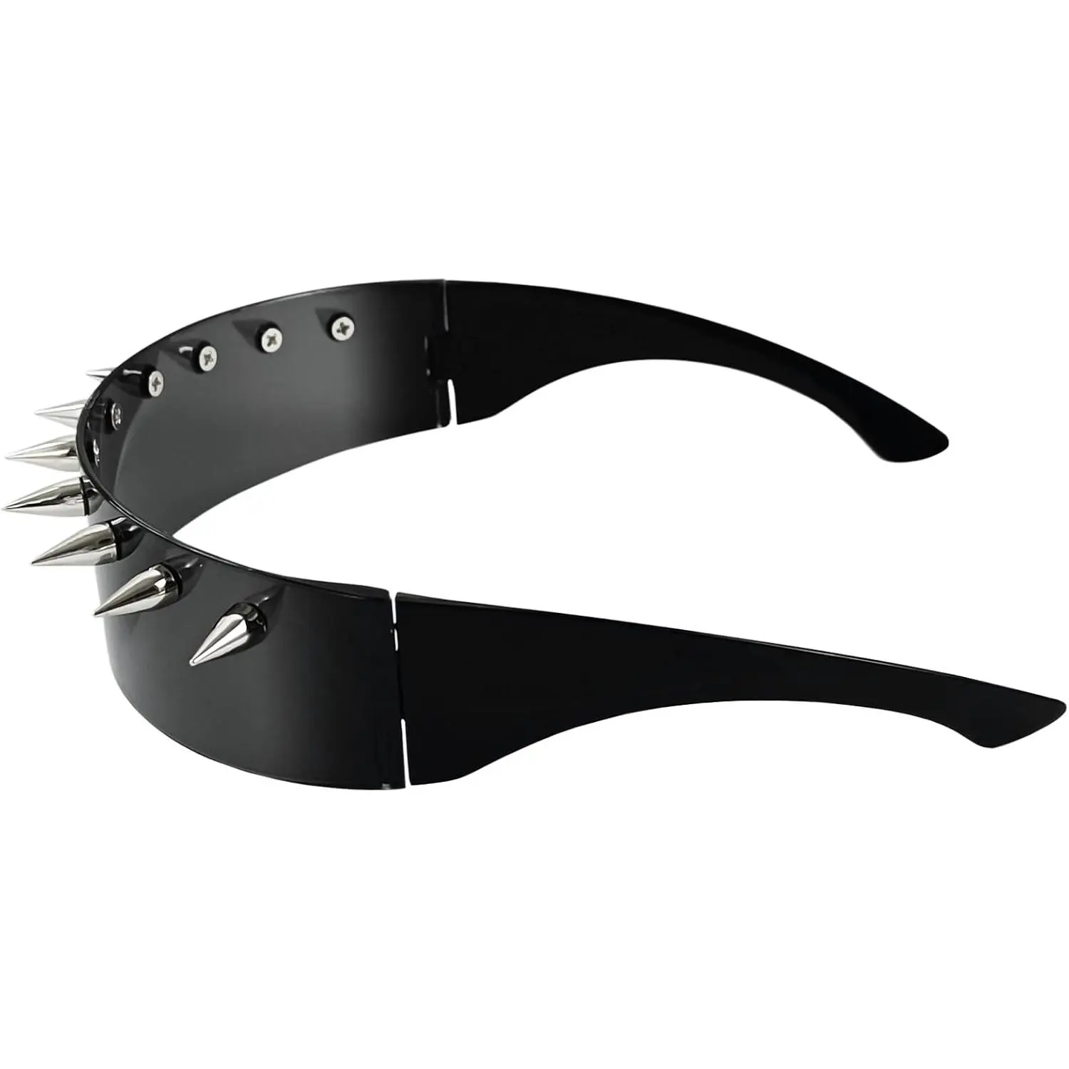 Punk Spike Sunglasses Punk Glasses Halloween Rock Accessory 10 Metal Spikes Stud Sunglasses for Club Motorcycle Outfits Y2k Costume