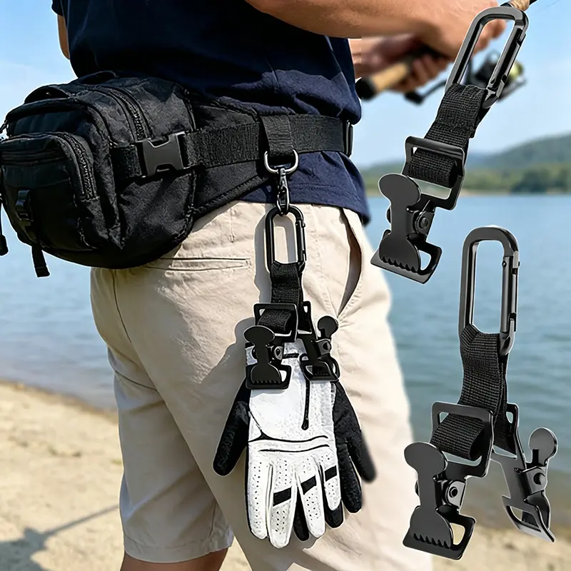 Heavy-Duty Multi-Purpose Anti-Loss Glove Clip - Durable Nylon Webbing with Reinforced Metal Clips |   Single & Double Clip Options |   Serrated-Tooth Metal Buckle for Secure Grip |   Ideal for Outdoor Enthusiasts, Golfers & Warehouse Staff