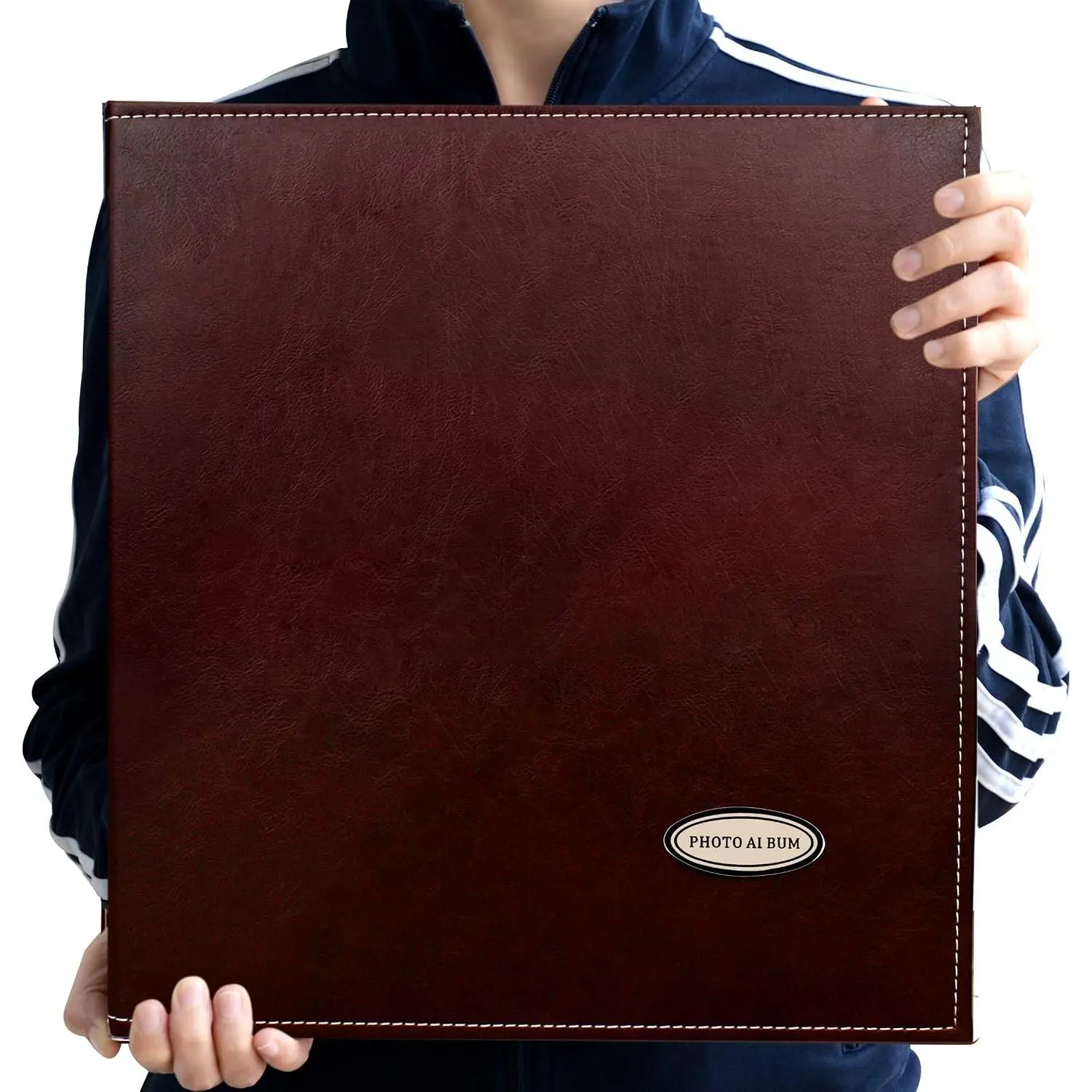 Self-Adhesive Photo Album, Dust-Free, Glue-Free & Waterproof Scrapbook Album with Leather Cover, Handmade DIY Family Album Holds 3x5, 4x6, 5x7, 6x8, 8x10 PhotosGift