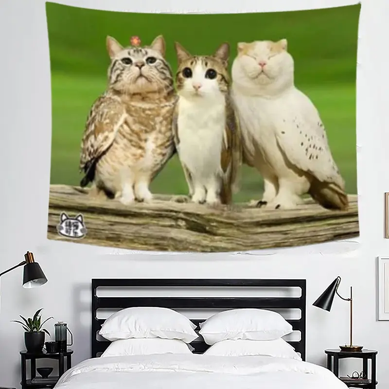 1pc of Cute Owl Tapestry, a Bohemian Style Home Decor Wall Hanging, Suitable for Bedroom, Dormitory, And Living Room Decoration, Perfect for a Boxing-Themed Party Backdrop, Event Cheering Tapestry