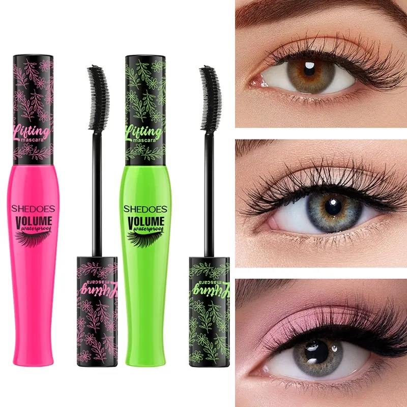 Waterproof Sweatproof Curling Mascara Matte Dark Black Cream Buildable Layer Light Texture Non Clumping Non Smudge 36 Hours Long Wear Slender Voluminous Curl Hold Two Color Options