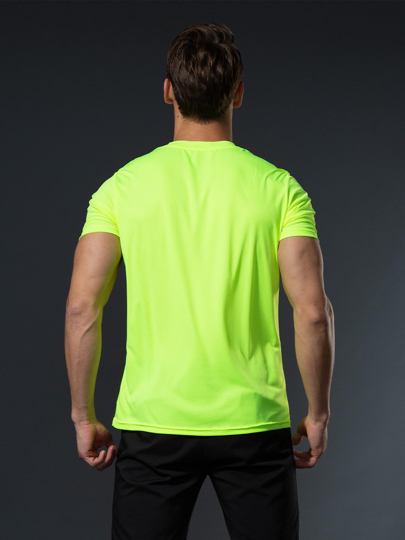 Men's Solid Round Neck Sports Tee, Casual Short Sleeve Crew Neck T-shirt for Outdoor Cycling Surfing Running, Activewear, Men's Sportswear for All Seasons, Gym Clothes, Gym Tops, Workout Rash Guard, Athletic Workout Clothing