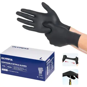 Olympia Disposable  Gloves, 6 mil, , Black or Orange 100/1000 count