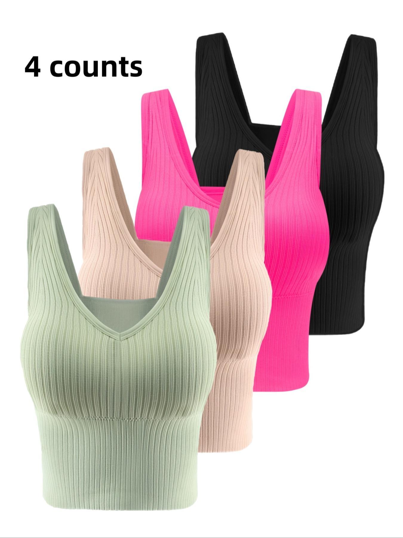 Women's Solid Backless Wireless Longline Bra, Casual Comfortable Breathable Lingerie Top for Fall, Soft Comfy Bra for Women