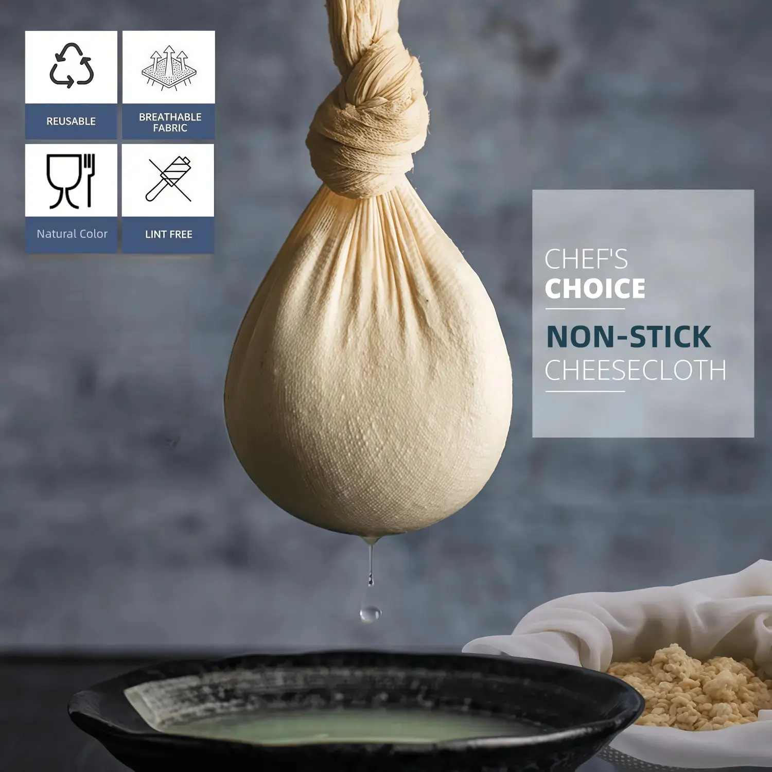 Reusable Food Grade Cheese Cloth Kitchen Multi-Function Filter Draining, Coffee Cold Brew Soy Milk Butter Cheese Tofu Juice Strainer, Kitchen Cooking Accessories, Multi Functional Strainer