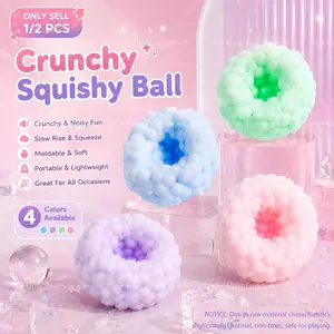 1/2 PCS Crunchy Squishy Stress Balls, Noisy Fidget Sensory Toys, Slow Rise Moldable Squeeze Balls for Kids Adults, Portable Handheld Stress Relief and Focus Toys, Classroom, Party, Festival Fun