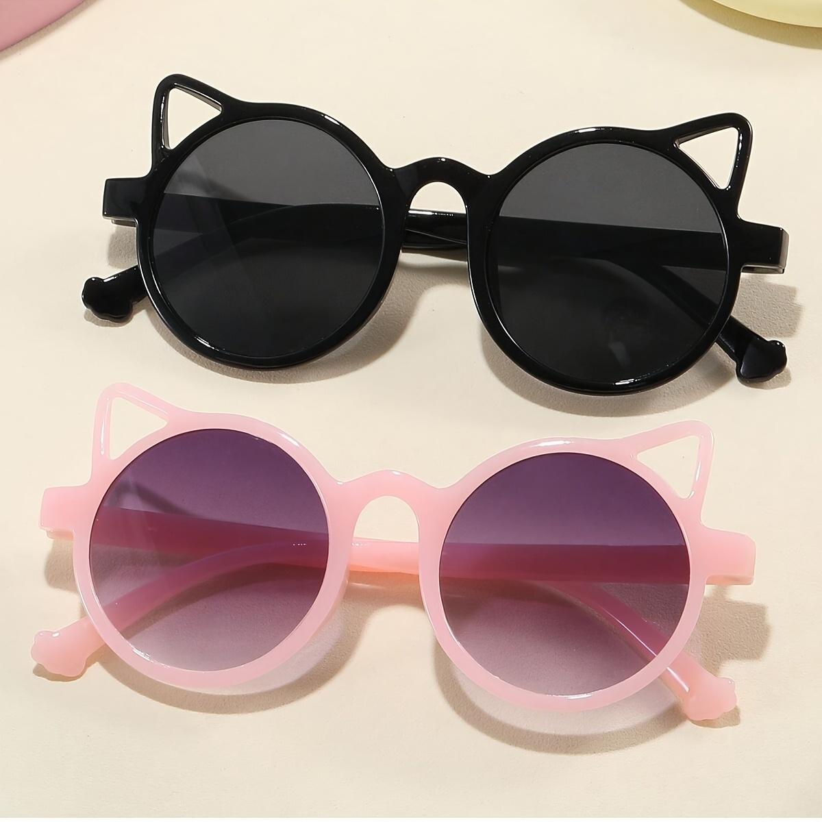2pcs Cute Cat Ear Glasses Colorful Durable Plastic Frames Playful Cartoon Design for Parties Birthdays Valentine's Day Festive Accessory