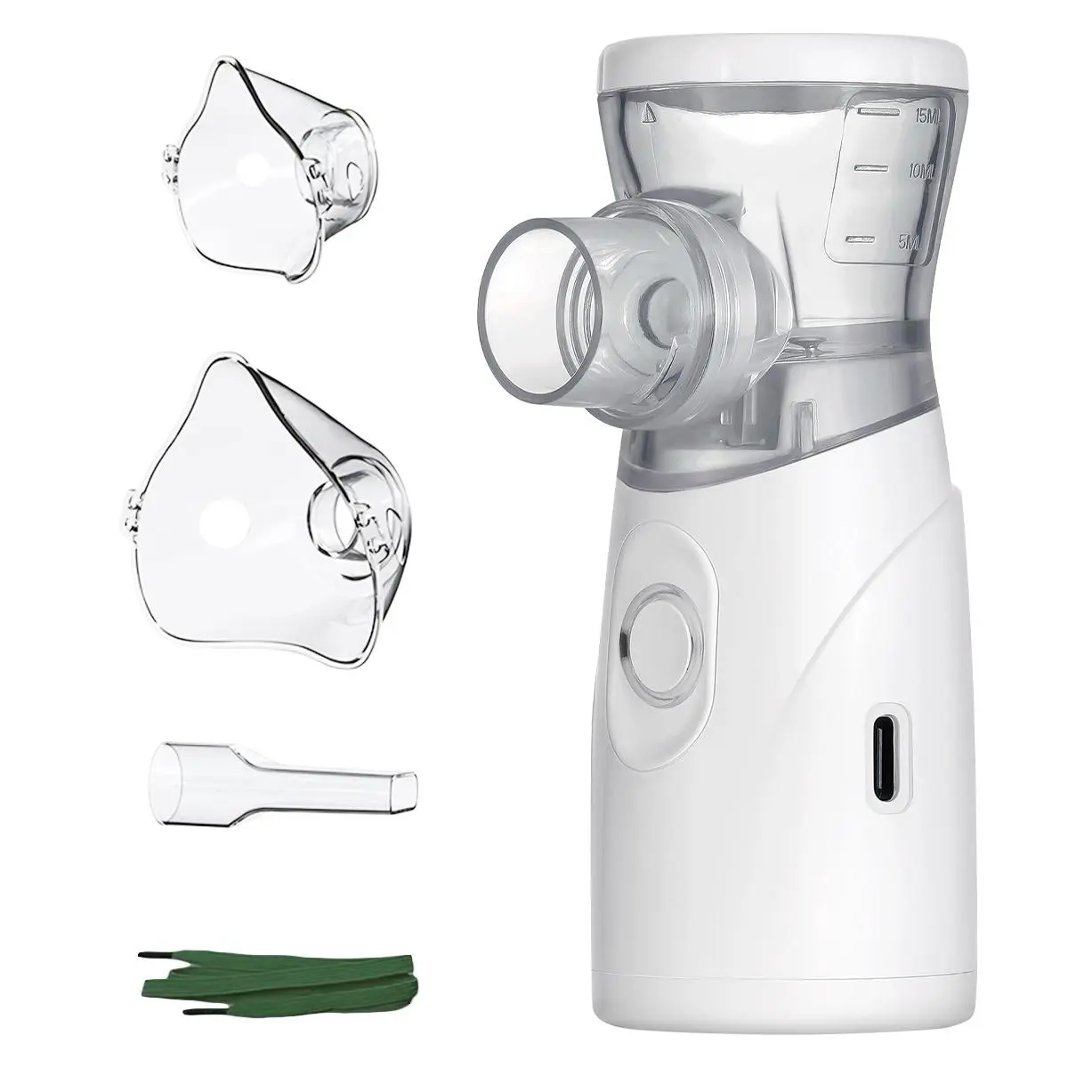 Portable Mesh Nebulizer for Adults & Kids, Compact Handheld Nebulizer with Self-Cleaning Function, Quiet Personal Breathing Device for Home, Office & Travel